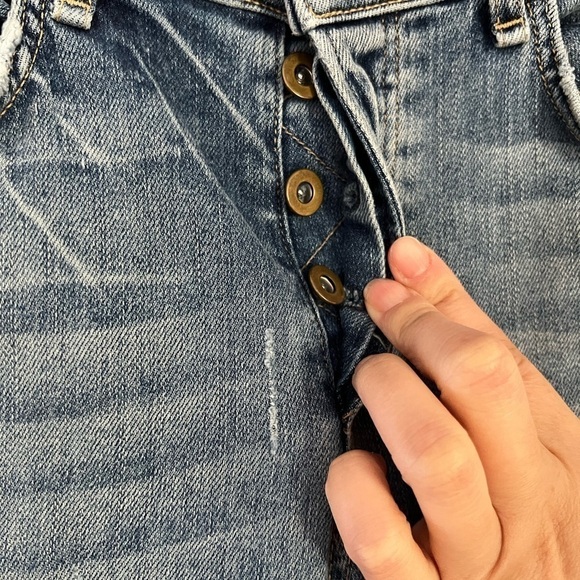 MCGUIRE ANTHROPOLOGIE Demi Seam Skinny Distressed 15e Moto Jeans size 28 - Picture 8 of 8